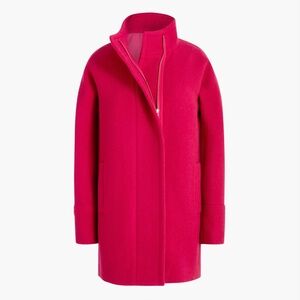 J. Crew Watermelon Pink Red Wool Coat / Italian Stadium Cloth